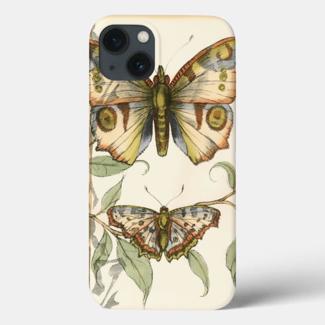 Tandem Butterflies Over Green Leaves Case-Mate iPhone Case (Back)