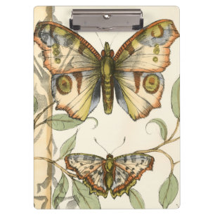 Tandem Butterflies Over Green Leaves Clipboard