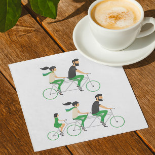 Tandem Cyclists Napkin