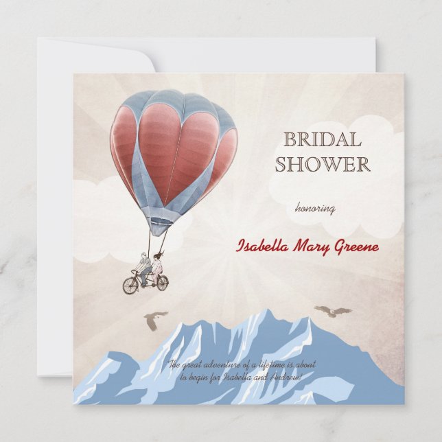 TANDEM LOVE DREAM  Bridal Shower Invitation (Front)