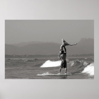 Tandem Surfing couple Poster