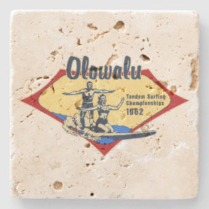 Tandem Surfing Hawaiian Tiki Bar Coasters