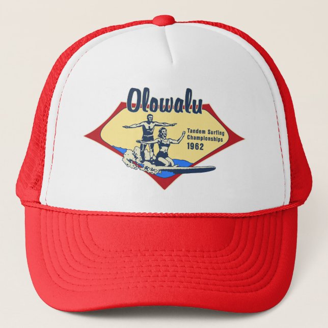Tandem Surfing Hawaiian Trucker Hats (Front)