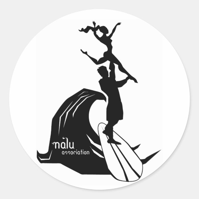 Tandem Surfing Sticker Black (Front)