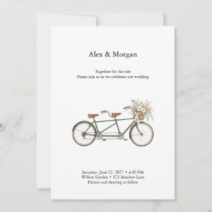 Tandem Together Bicycle Wedding Invitation