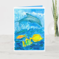 Tang Tropical Fish Dolphin Happy Birthday