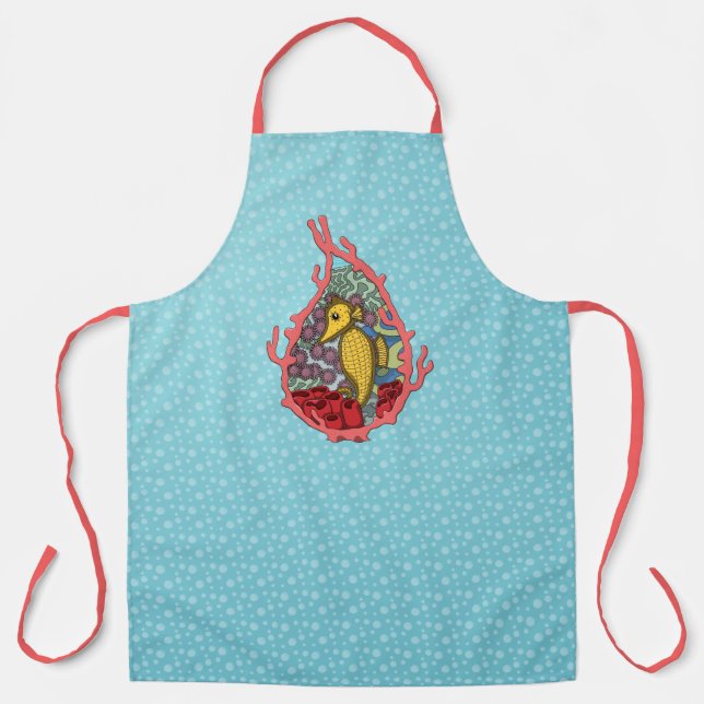 Tanga the Seahorse All-Over Print Apron (Front)