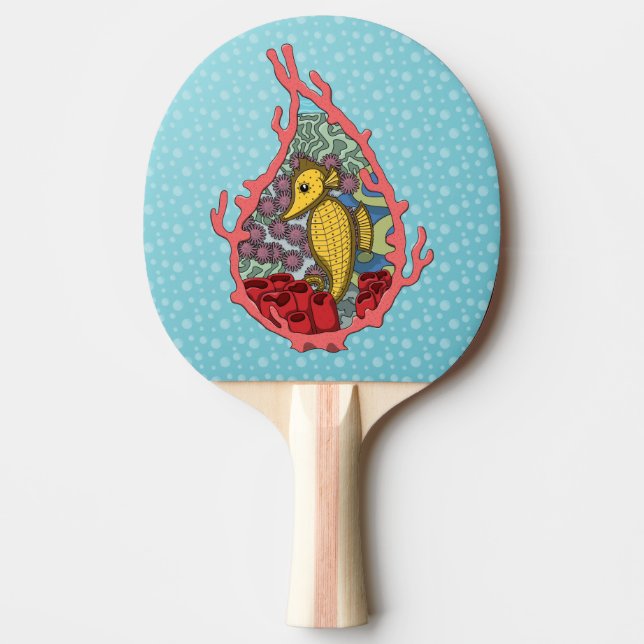 Tanga the Seahorse Ping Pong Paddle (Front)