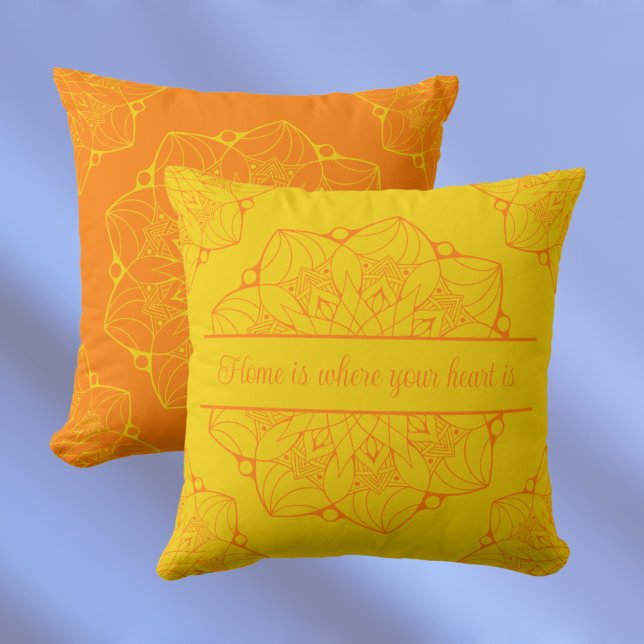 Tangelo Orange Mandala Personalised Cushion (Creator Uploaded)