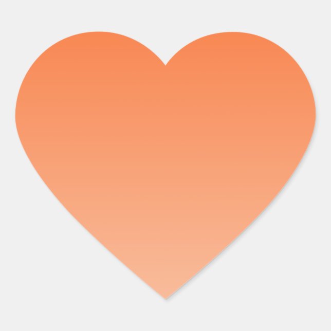 Tangelo to Apricot Horizontal Gradient Heart Sticker (Front)