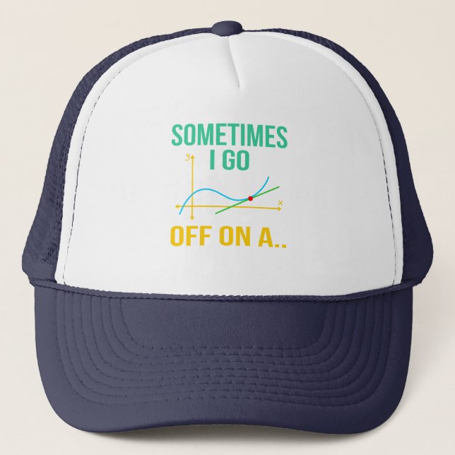 Tangent Math Teacher Mathematics Maths Student Trucker Hat (Front)