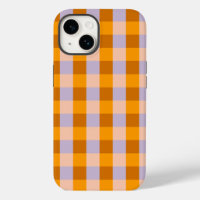 Tangerine and lavender gingham checks