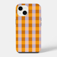 Tangerine and lavender gingham checks