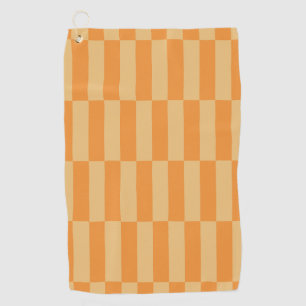 Tangerine and Wheatberry Striped Pattern Design Golf Towel