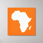 Tangerine Audacious Africa Canvas Print<br><div class="desc">Africa map outline in white with contrasting colours in Emporio Moffa's "Safari" palette inspired by the daring adventurousness and wilderness of the continent.</div>