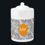 Tangerine Black Paisley<br><div class="desc">Tangerine orange accents on this black and white paisley - We have left all of the images used in this design customisable - You can play with them to your hearts content- Click the orange 'Customise This' button and highlight the image you want to remove, resize or rotate- have fun...</div>
