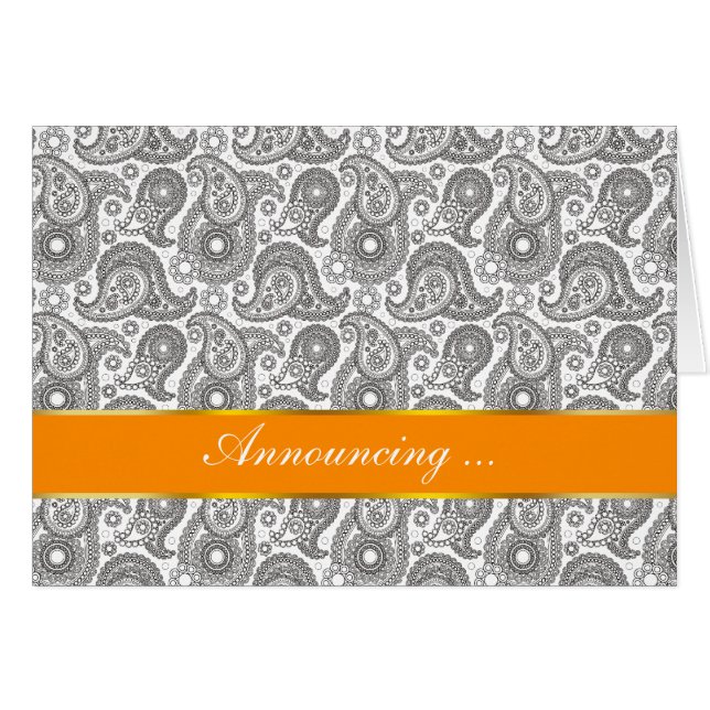 Tangerine Black Paisley (Front Horizontal)