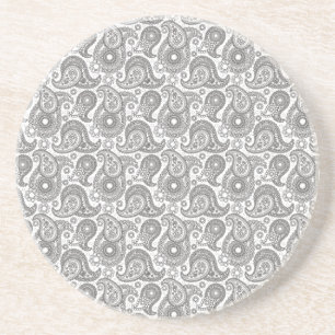 Tangerine Black Paisley Coaster