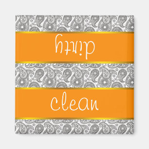 Tangerine Black Paisley Magnet