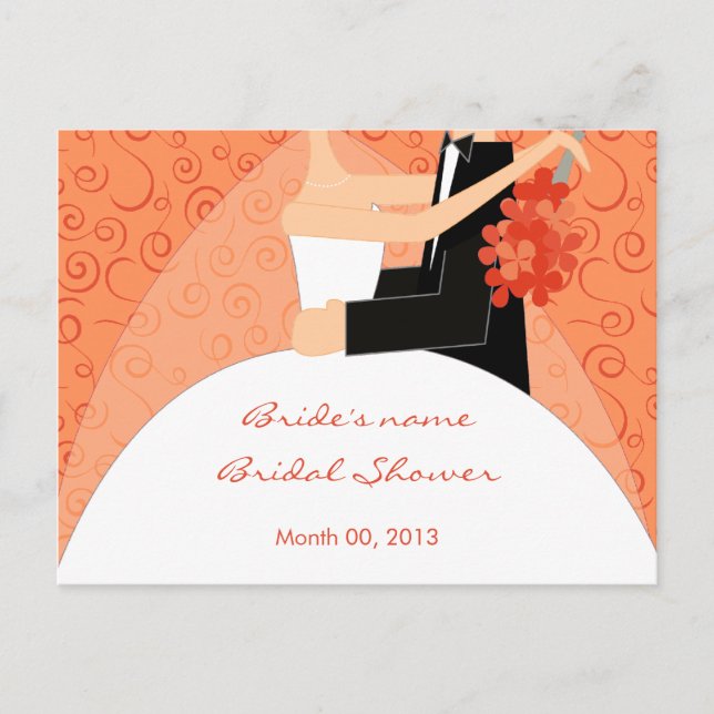 Tangerine Bridal Shower Advice Cards (Front)