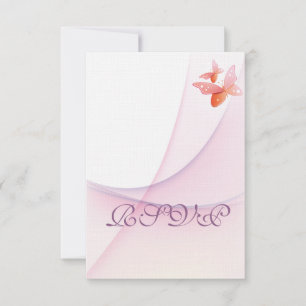 Tangerine Butterfly RSVP Card