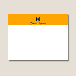 Tangerine Chic Personalized Name Letter Monogram  Card