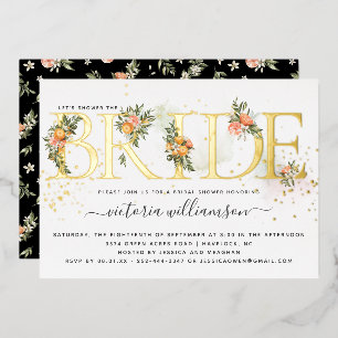Tangerine Citrus and Gold Floral Bridal Shower