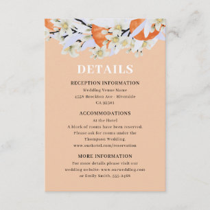 Tangerine Citrus Blooming Branches Wreath Floral Enclosure Card