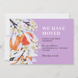 Tangerine Citrus Botanical Wreath Floral New Home Invitation