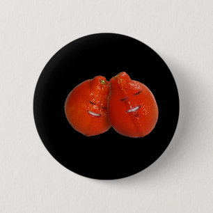 Tangerine Couple (Orange you in love, too?) 6 Cm Round Badge