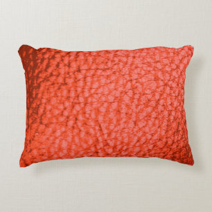 Tangerine Dartk Faux Leather Decorative Cushion