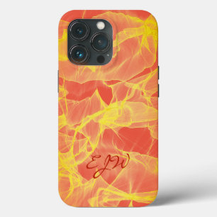 Tangerine Dream with Wispy Yellow Abstract iPhone 13 Pro Case
