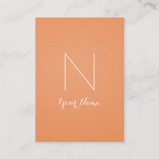 Tangerine Fancy Stunning and Monogrammed Business Card