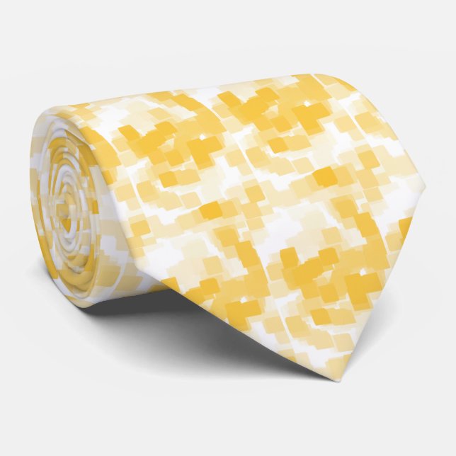 "Tangerine" Geometric Art Tie (Rolled)