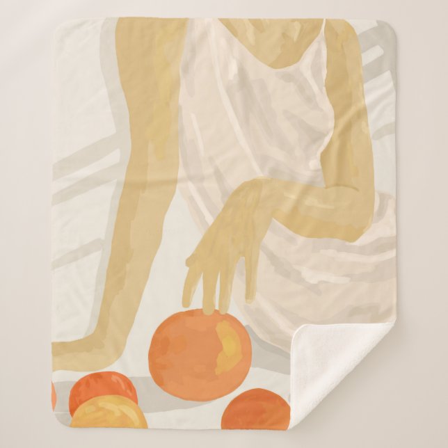 Tangerine Grace Sherpa Blanket (Front)