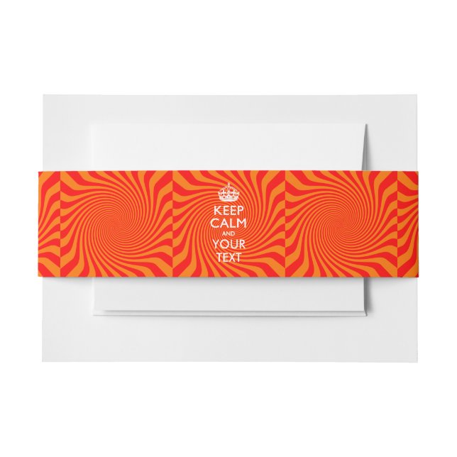 Tangerine KEEP CALM AND Your Creative Text Invitation Belly Band (Front Example)