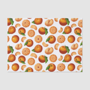 Tangerine Mandarin Orange Citrus Fruit Pattern Tissue Paper