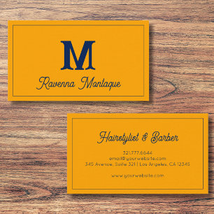 Tangerine Modern Personalised Monogram Letter Name Business Card