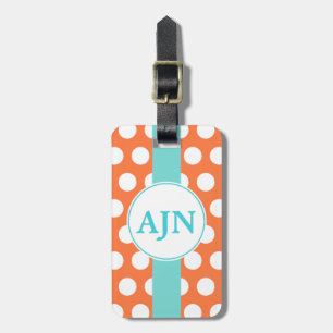 Tangerine Monogram Luggage Tag