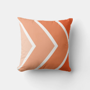Tangerine Ombré Chevron Stripes Pattern Cushion