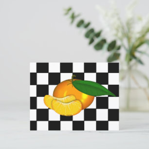 TANGERINE ON CHECKERS POSTCARD