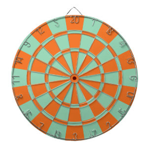 Tangerine Orange And Mint Green Colour Dartboard