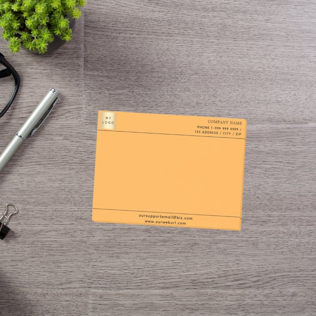 Tangerine orange business logo post-it notes (Creator Uploaded)