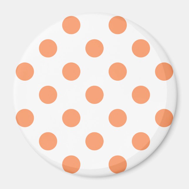 Tangerine Orange Polka Dots Circles Magnet (Front)