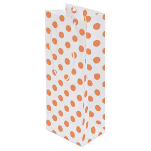 Tangerine Orange Polka Dots Circles Wine Gift Bag