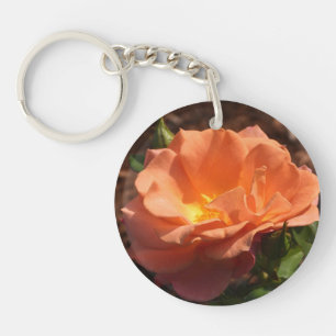 Tangerine Orange Rose Key Ring