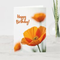 Tangerine Petal Birthday Card