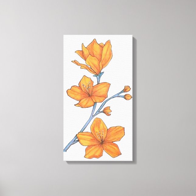 Tangerine Petals Canvas Print (Front)