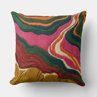Tangerine Pink Teal Canyon Throw Pillow