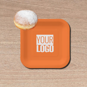  tangerine pop  - add your  logo   paper plate